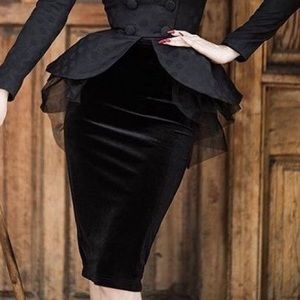 Velvet Pencil Skirt